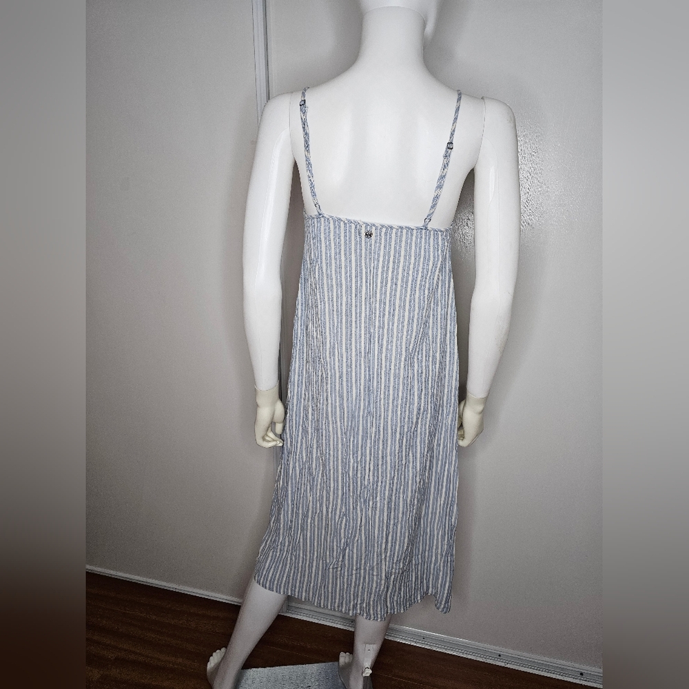 Billabong Striped Button-Down Spaghetti Strap Max… - image 4